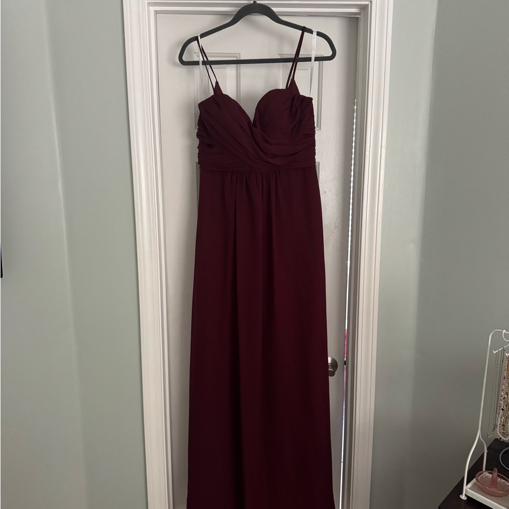 Christina Wu Deep Burgundy Maxi Dress